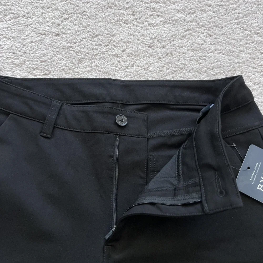 BYLT Premium Basics Everyday Pant 2.0 Pants Mens 33 Black Slim Fit Stretch Chino